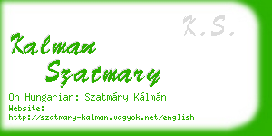 kalman szatmary business card