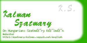 kalman szatmary business card